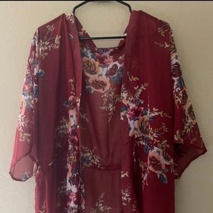 Burgundy Kimono